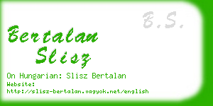 bertalan slisz business card
